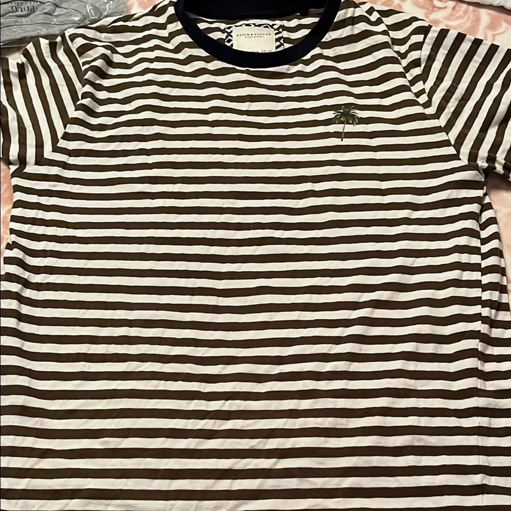 Striped Kids Shirt - Brown and White